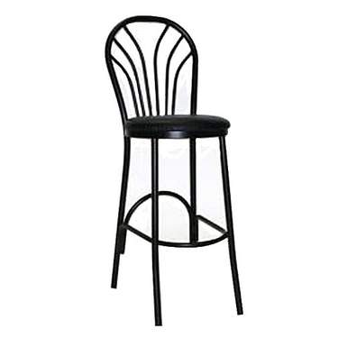 Black Barstool with Fan Back