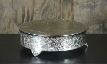 Round Footed Silver Cake Riser 20"