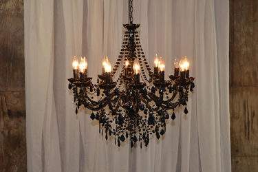 12 Light Black Beaded