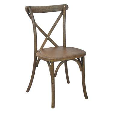 Child Antique Wood X-Back Farm Chair